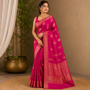 Pink Mashru Banarasi Saree