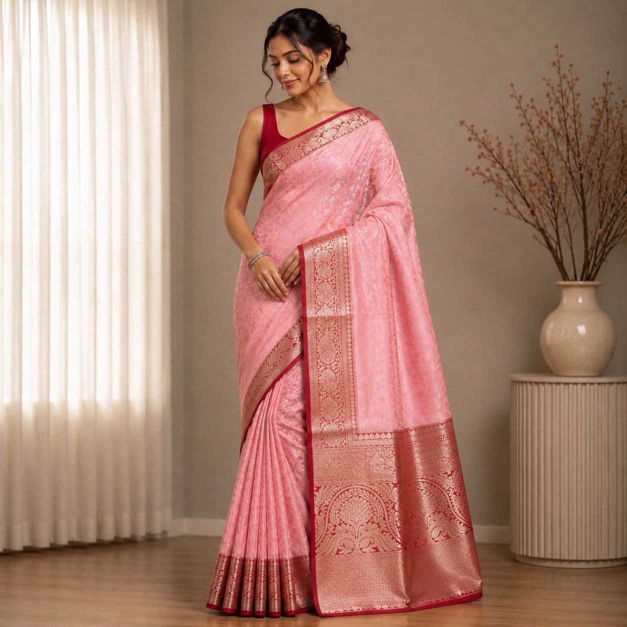 Peach Royale Pattu Saree