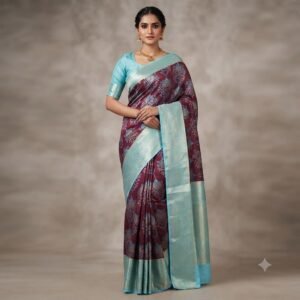 Royal Merlot Wine Pattu Saree