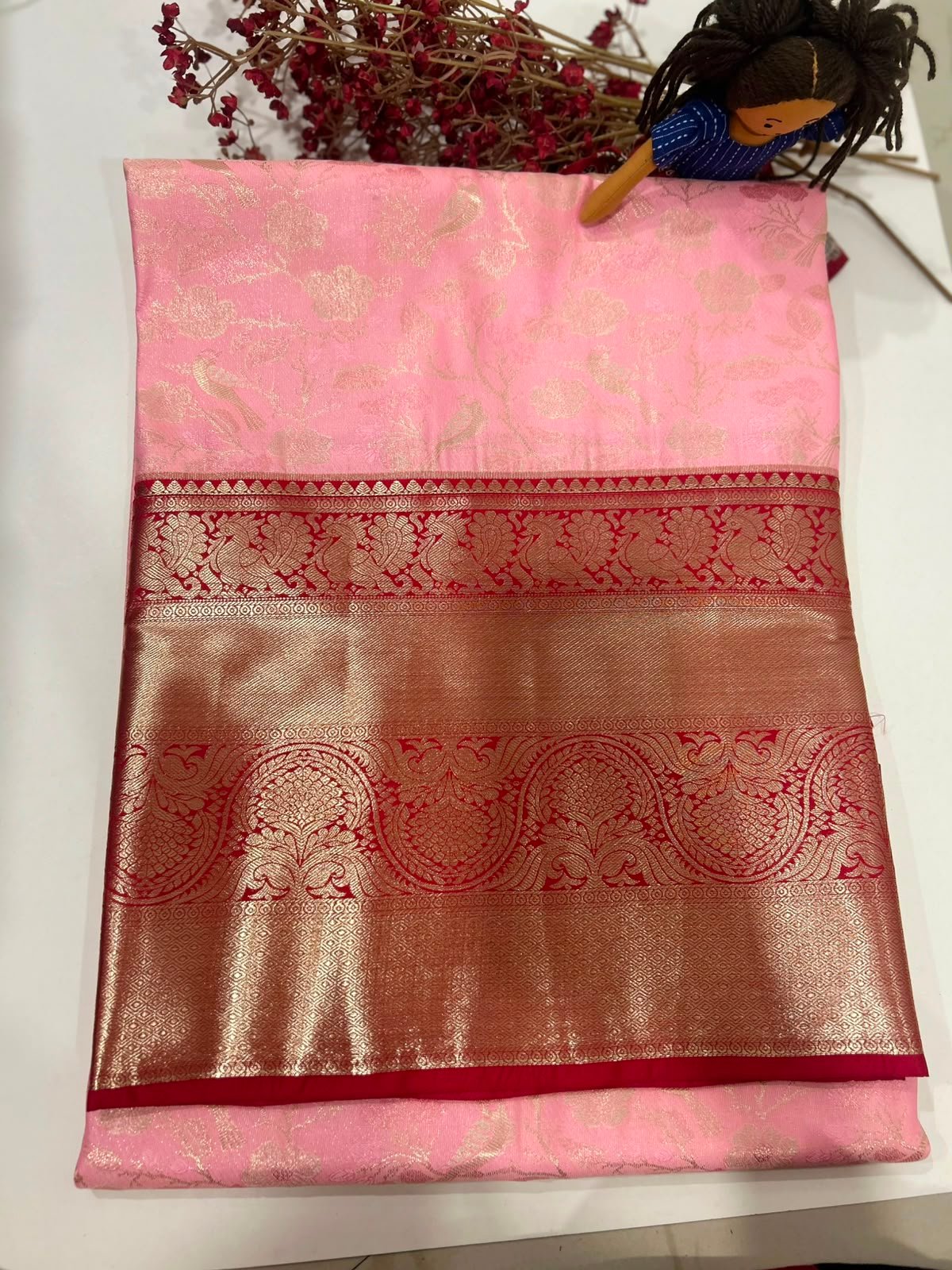Peach Royale Pattu Saree - Image 3