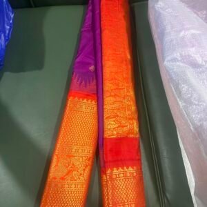 Purple and Red Gadwal Pattu