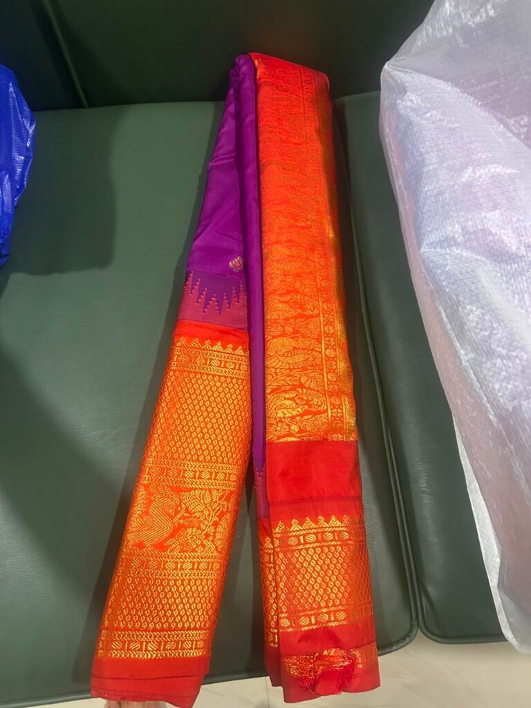 Purple and Red Gadwal Pattu