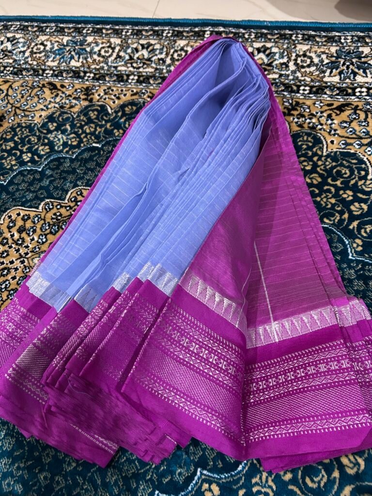 Blue and Purple Gadwal Cotton