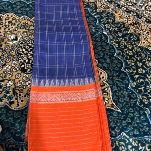 Blue and Orange Gadwal Cotton