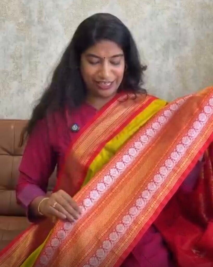 Mustard and Red Gadwal Pattu
