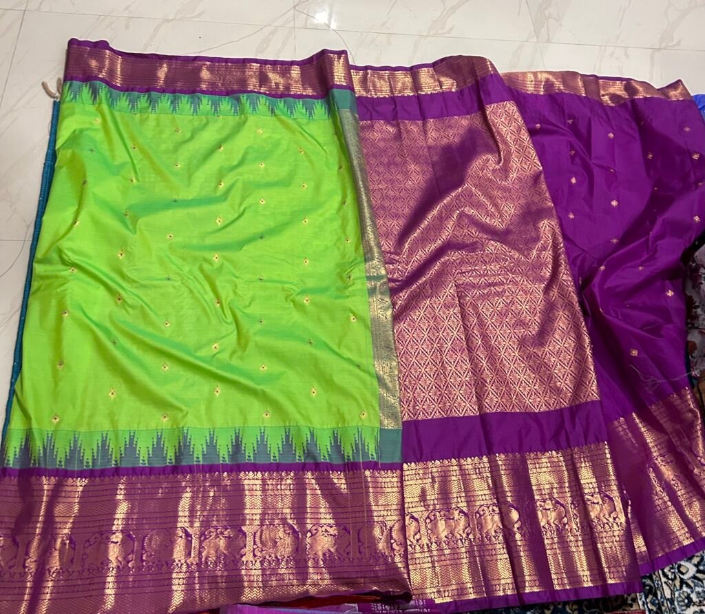 Green and Purple Gadwal Pattu