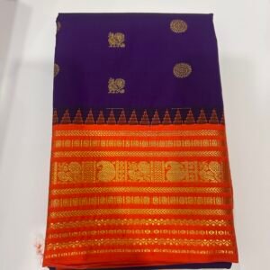 Purple With Orange Semi Kanjeevaram