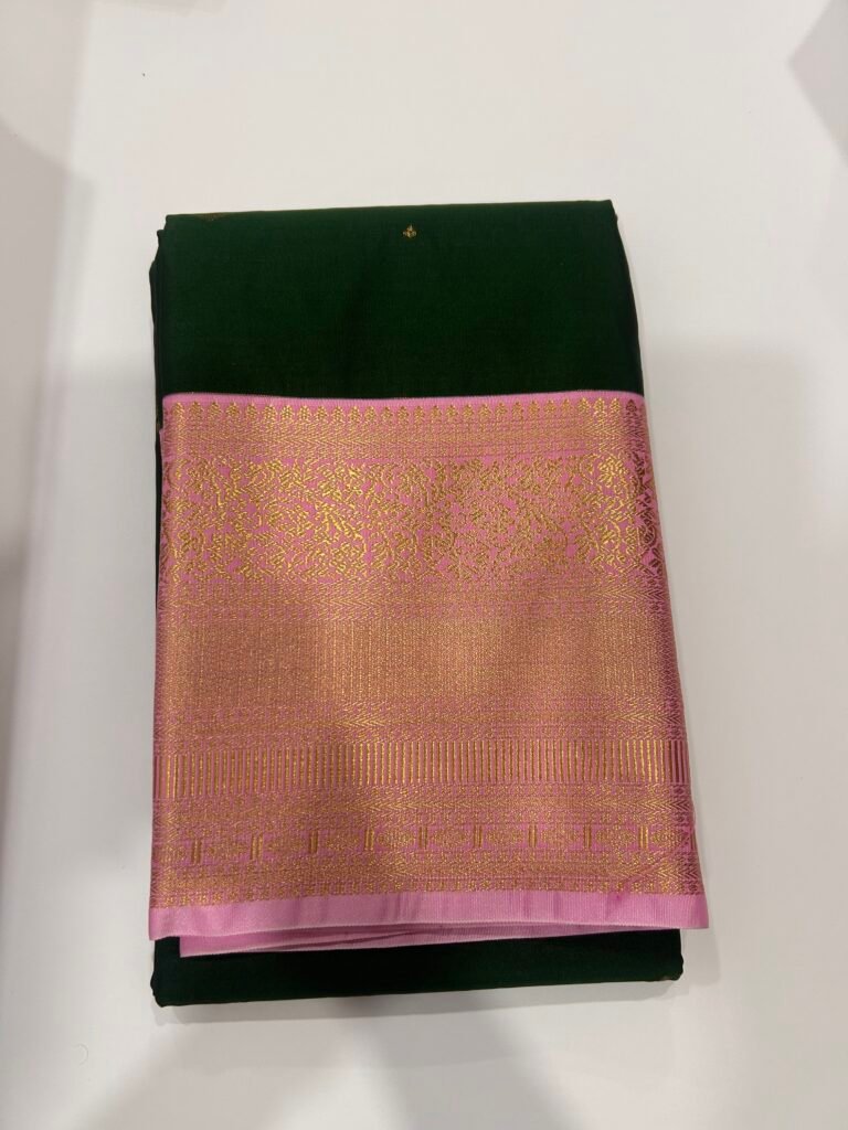 Green and Pink Semi Kanjeevaram