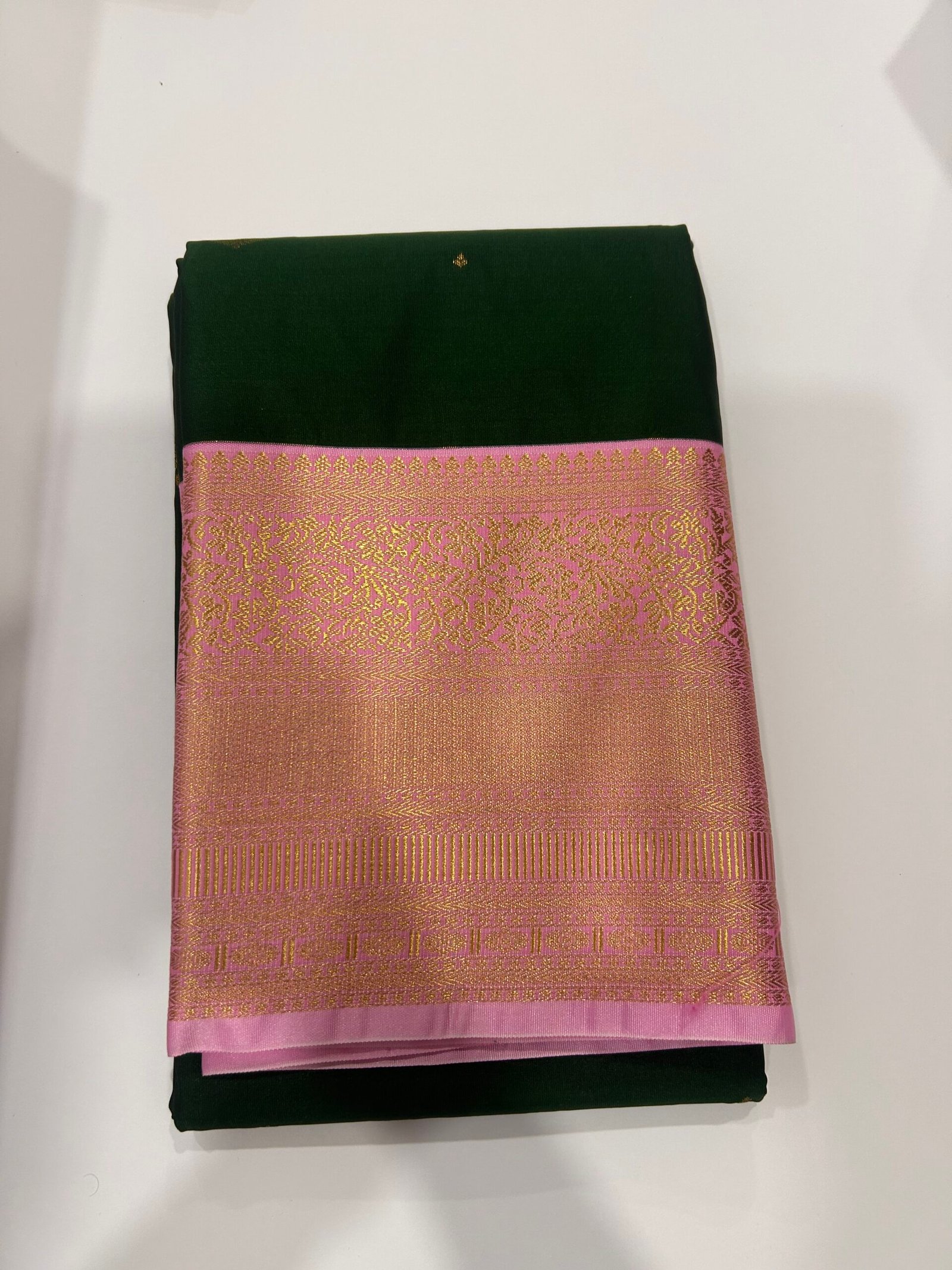Green and Pink Semi Kanjeevaram