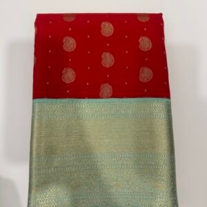 Red and Blue Semi Kanjeevaram