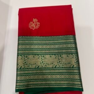 Red and Green Semi Kanjeevaram