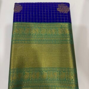 Blue and Green Semi Kanjeevaram