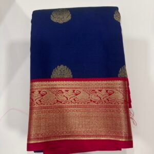 Blue and Red Semi Kanjeevaram