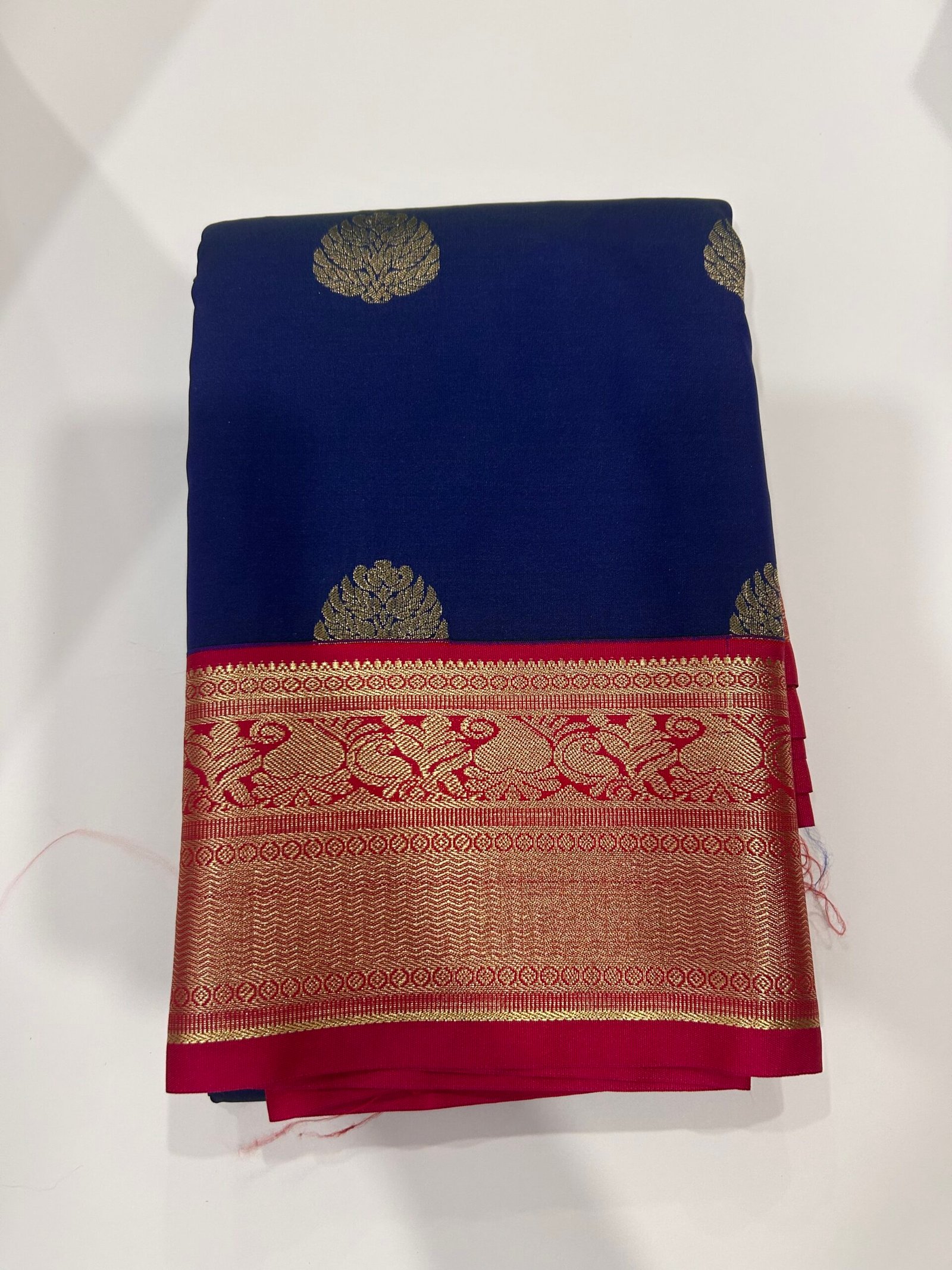 Blue and Red Semi Kanjeevaram