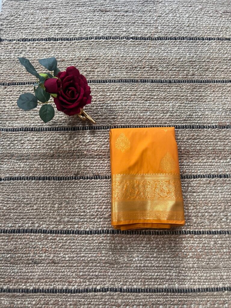 Mustard Yellow Semi Kanjeevaram