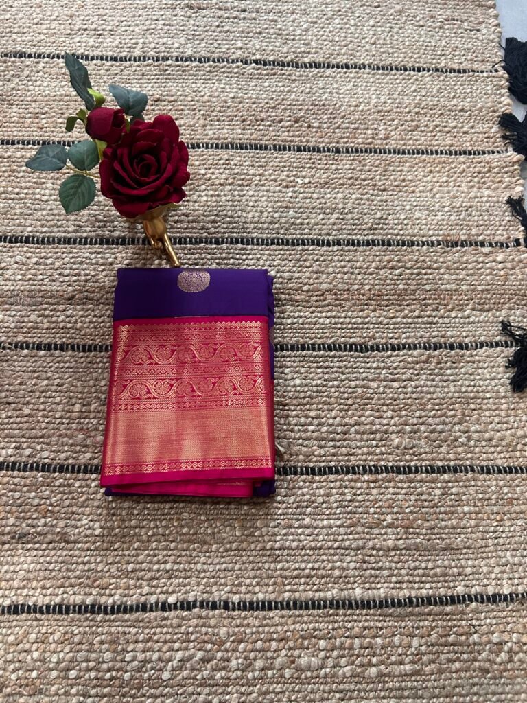 Purple and Pink Semi Kanjeevaram