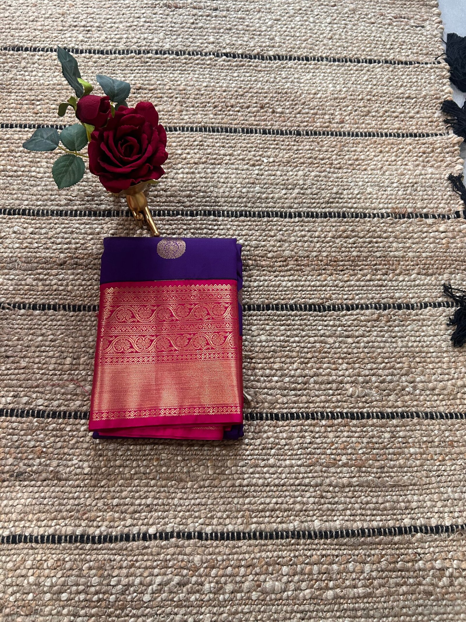 Purple and Pink Semi Kanjeevaram