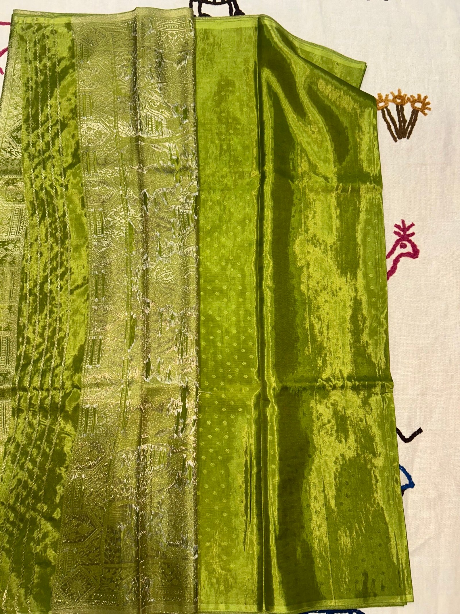 Green Russian HO Banarasi Silk Saree - Image 4