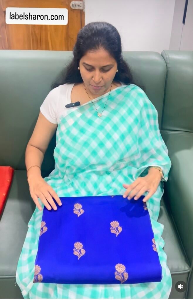Royal Blue Pure Kora Silk Mark Certified