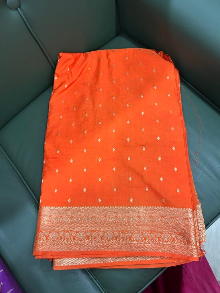 Budget Orange Banaras Saree