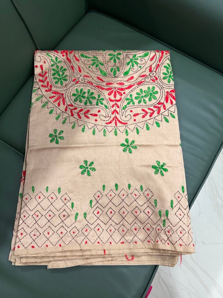 Beige Kantha Work