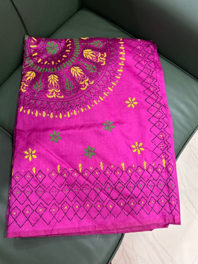 Magenta Kantha Work