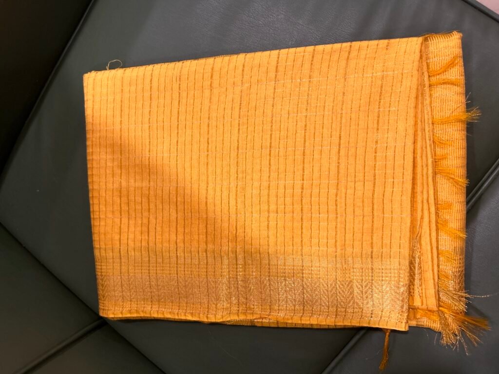 Yellow checks Ghicha Silk
