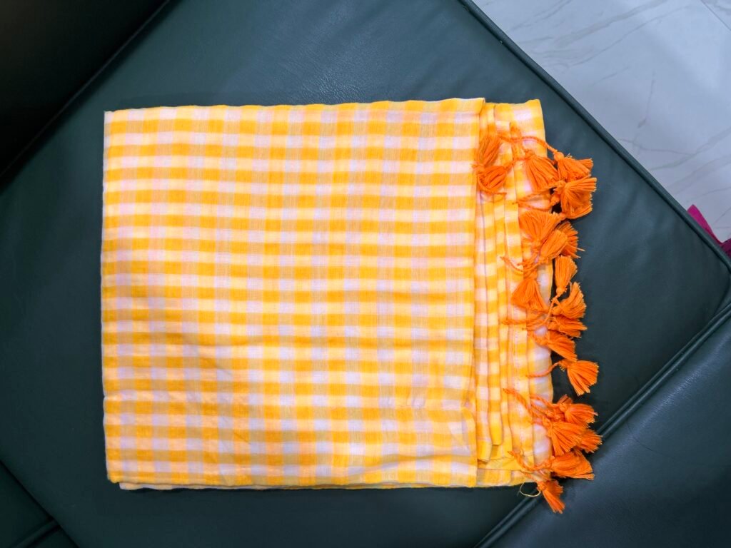 Yellow Mul Cotton checks