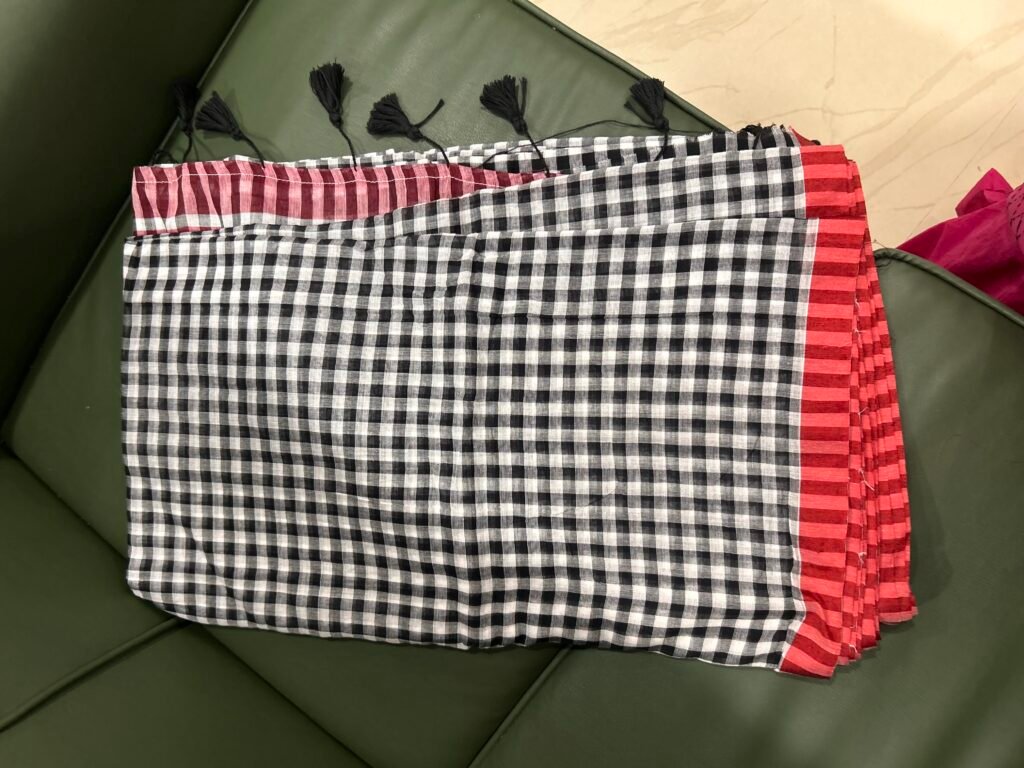 Black and Red Mul Cotton Checks