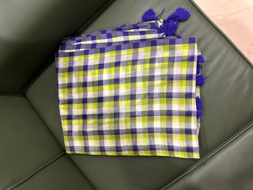 Blue and Green Mul Cotton Checks