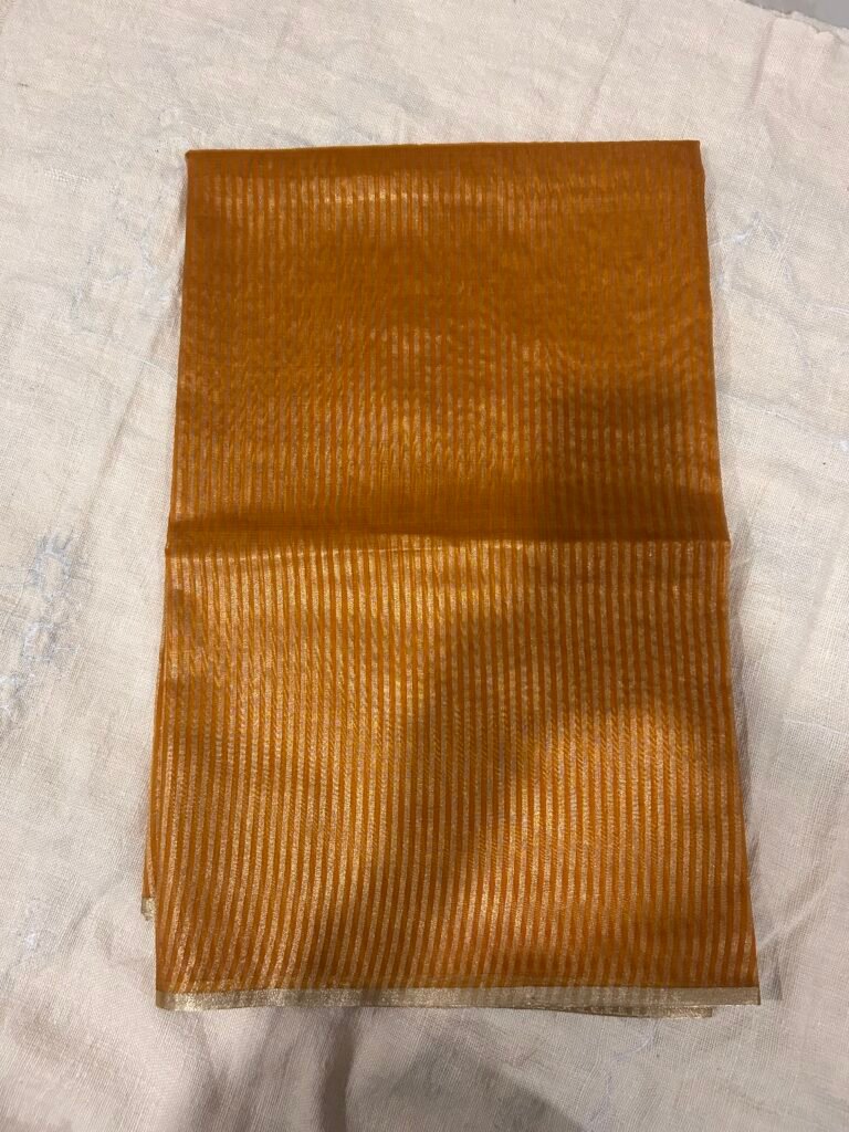 Mustard Kora Tissue Saree