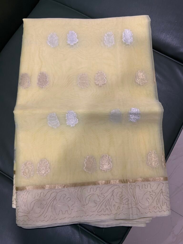 Lemon Yellow Kora with Handwork