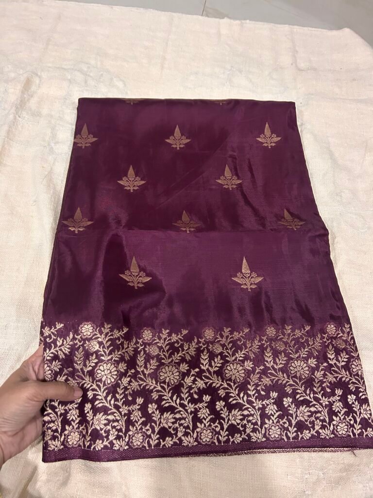 Brown Pure Crepe Saree