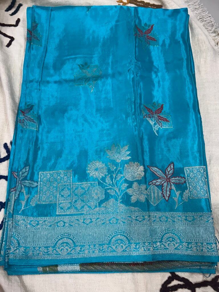 Flower turquoise blue - HO Silk