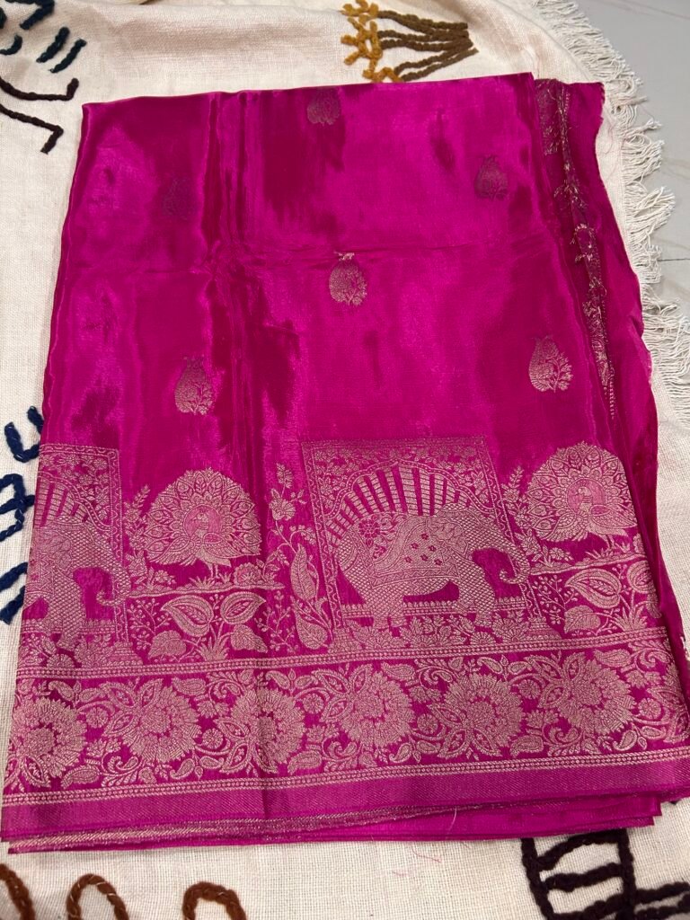 Hot Pink HO Silk Saree