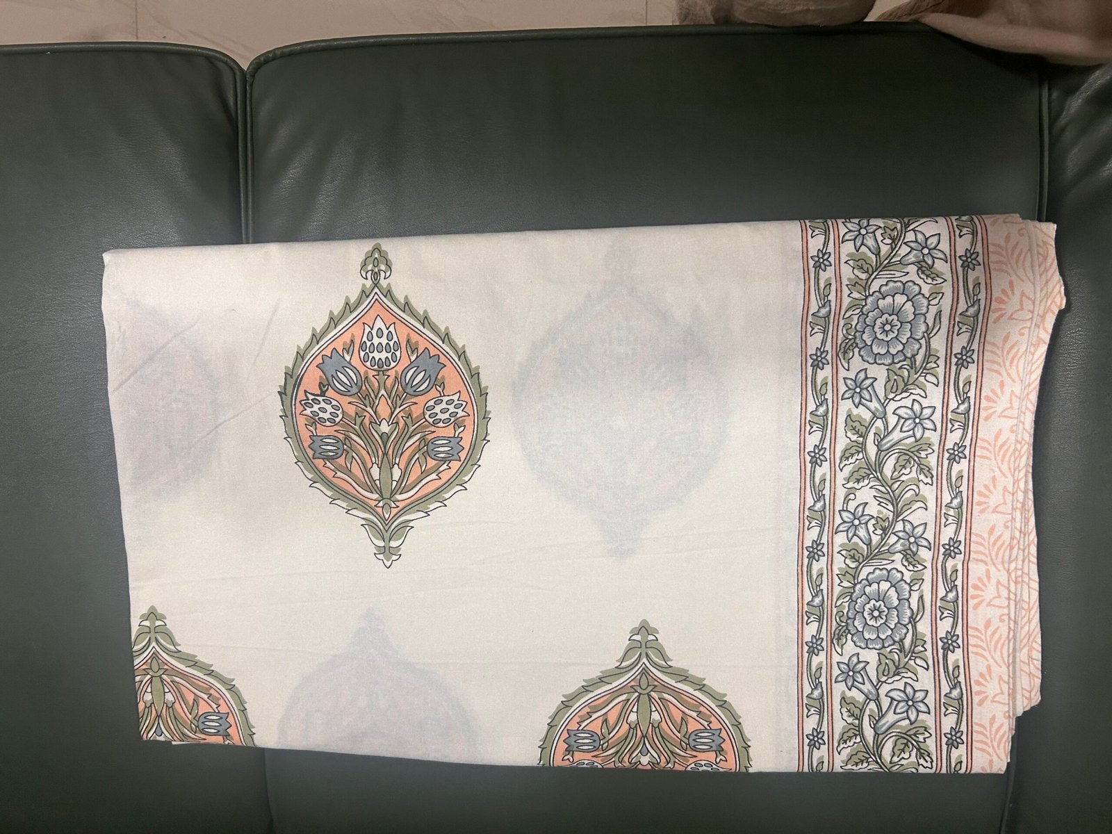 Premium Jaipur Hand-block King BedSheet - White