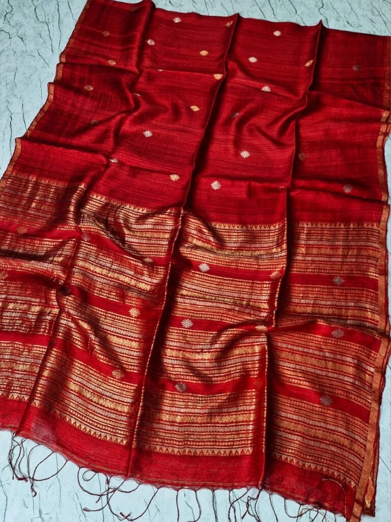 Pure Matka Silk Mark Certified Banarasi Weaving - Red