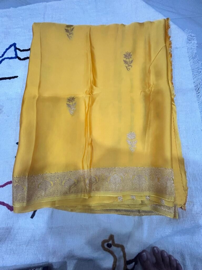 Pure Mashru Silk - Golden Yellow